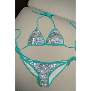 Women's medium Dippin' Daisy's two piece sequined mermaid bathing suit swimsuit